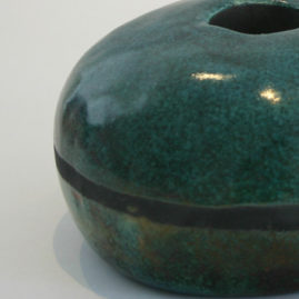 green raku pot