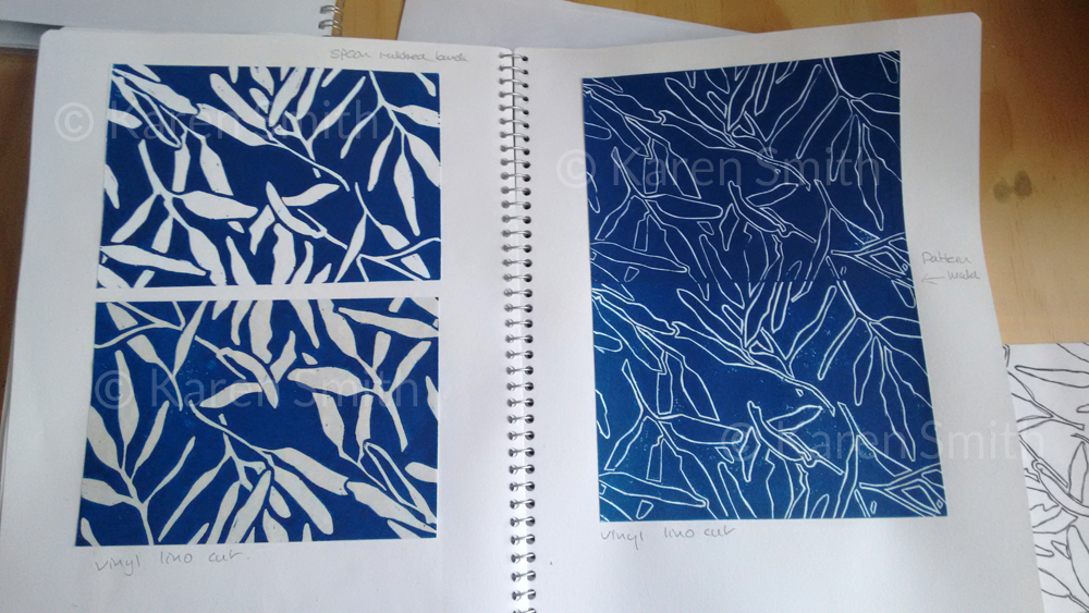sketchbook - gum design lino print - repeat patterns