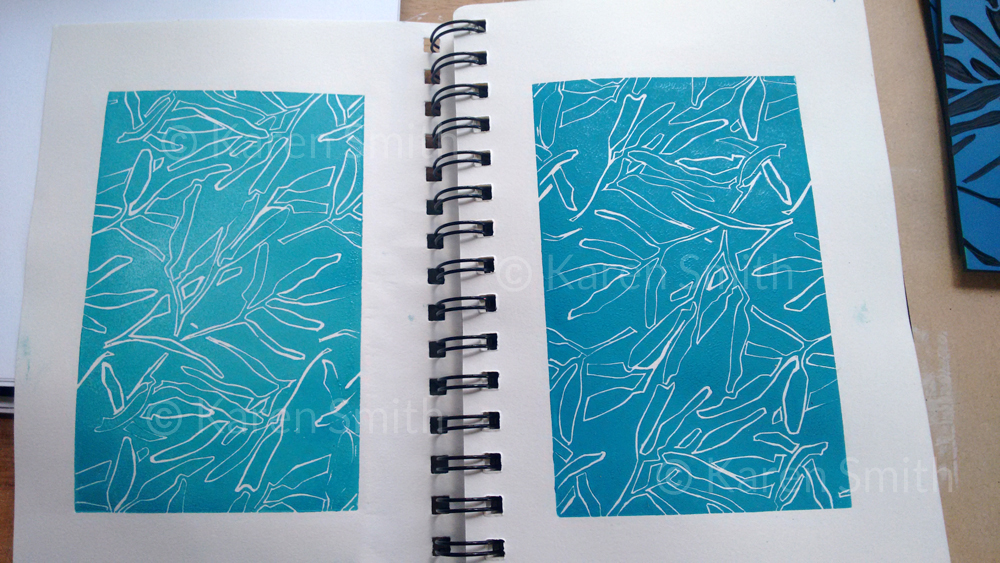 sketchbook - gum design lino print