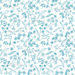 Gum Doodles Fabric Teal on white small scale