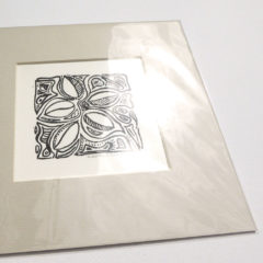 Mounted Woodblock Print - Leaf Swirl