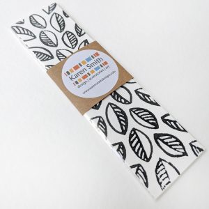 Bookmarks featuring hand printed leaf patterns, pack of 3 designs