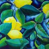 Watercolour painting of lemons ands leaves by Karen Smith